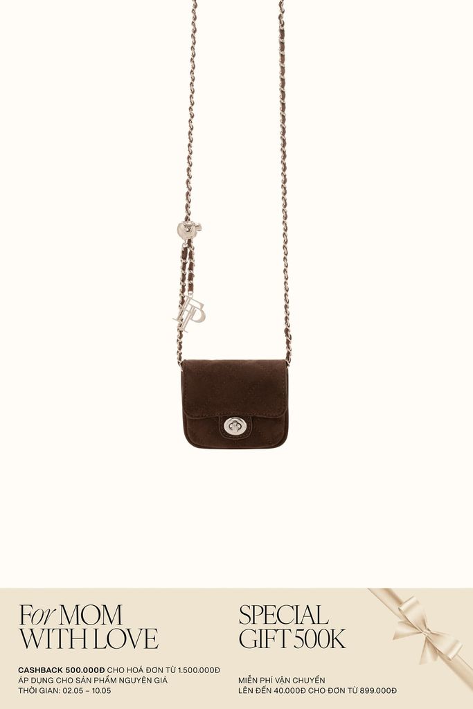Túi Xách Floralpunk Ivy Chain Nano Suede Brown