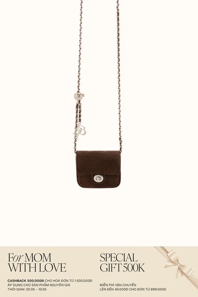 Túi Xách Floralpunk Ivy Chain Nano Suede Brown