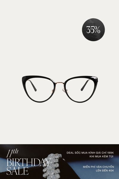 Mắt Kính Floralpunk Kaia Black Glasses