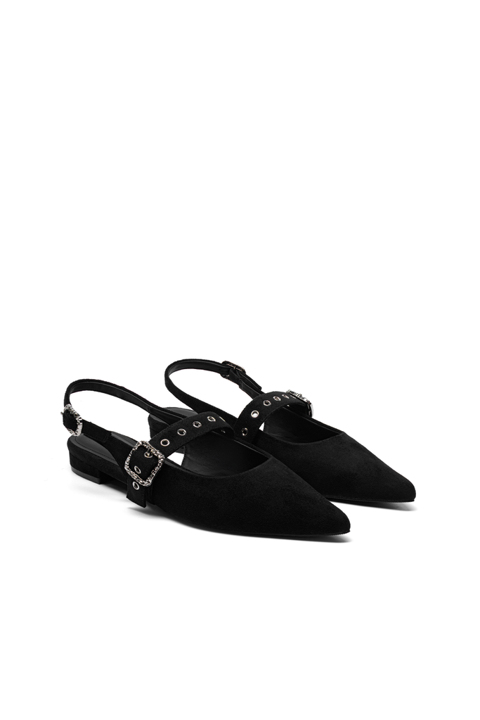 Mary Pointy - Suede Black