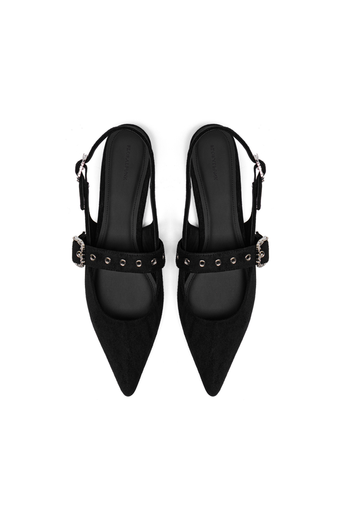 Mary Pointy - Suede Black