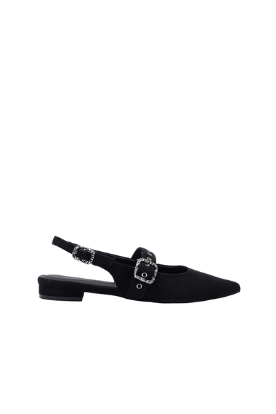 Giày Bệt Floralpunk Mary Pointy - Suede Black
