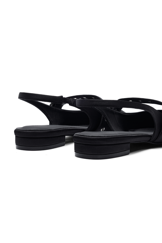 Giày Bệt Floralpunk Mary Pointy - Suede Black