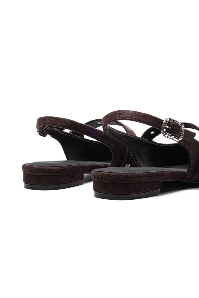 Giày Bệt Floralpunk Mary Pointy - Suede Brown