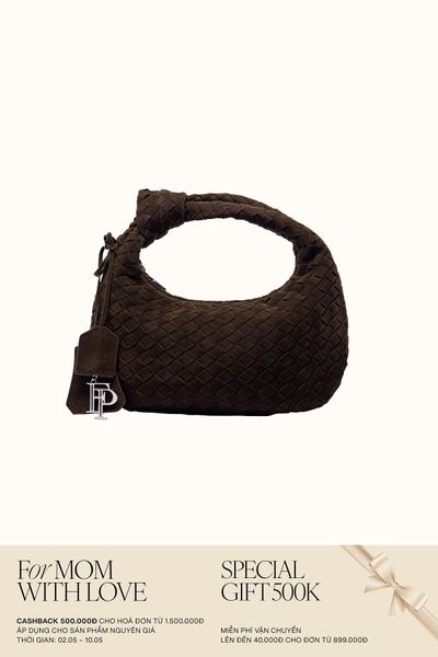 Túi Xách Floralpunk Woven Buffy Suede Brown