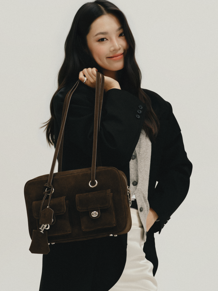 Túi Xách Floralpunk Berlin Pocket Box Bag - Suede Brown