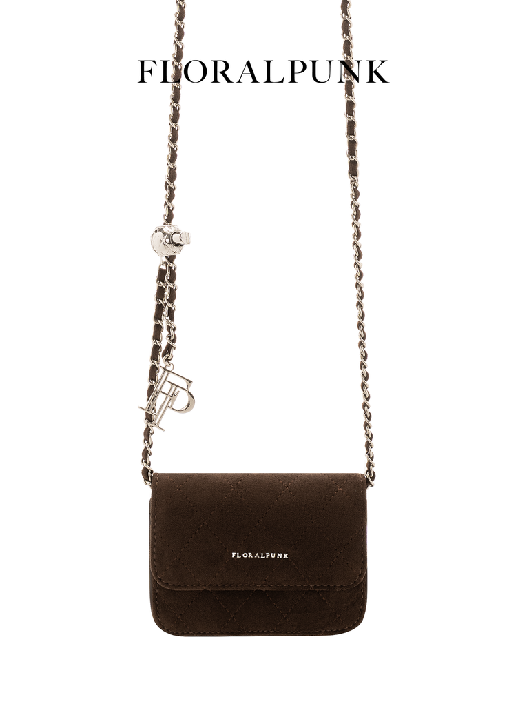 Túi Xách Floralpunk Ivy Chain Mini Suede Brown