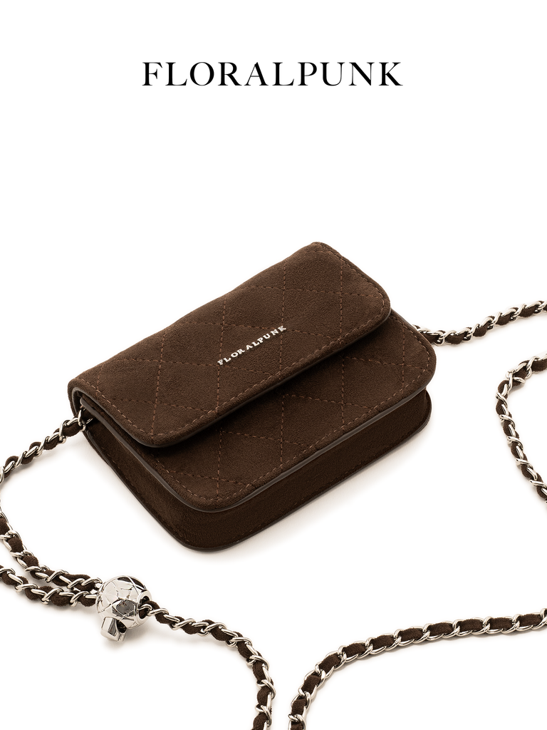 Túi Xách Floralpunk Ivy Chain Mini Suede Brown