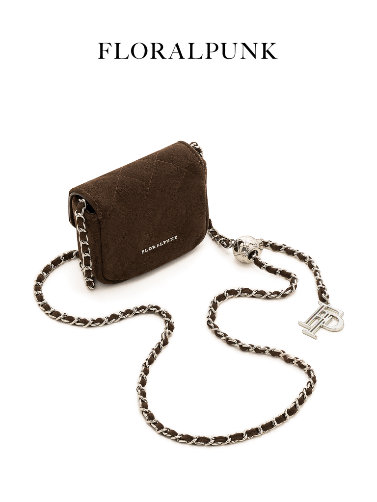 Túi Xách Floralpunk Ivy Chain Nano Suede Brown