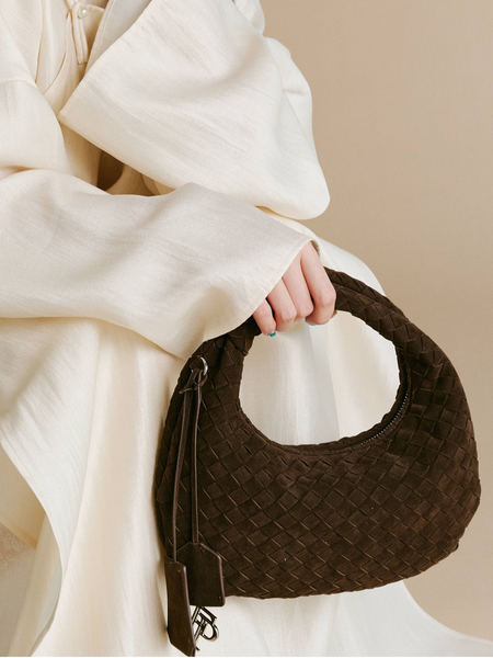 Túi Xách Floralpunk Woven Buffy Suede Brown