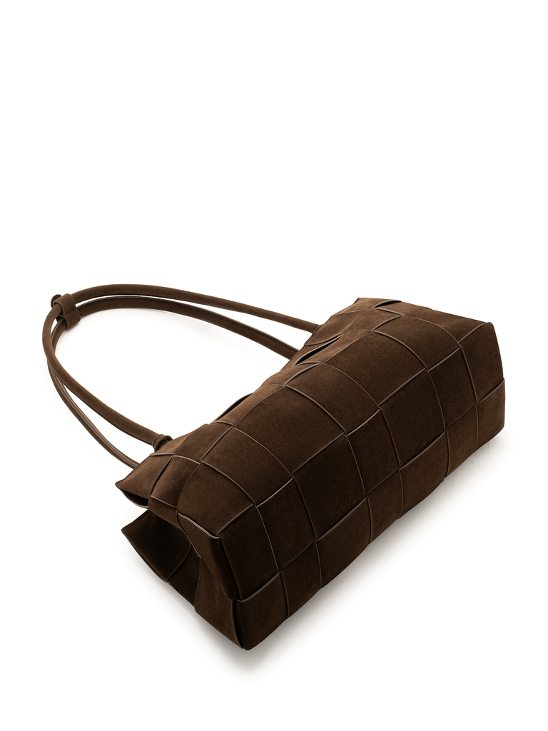 Túi Xách Floralpunk Woven Long Handle Suede Brown