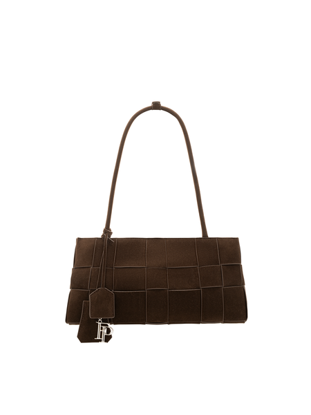 Túi Xách Floralpunk Woven Long Handle Suede Brown