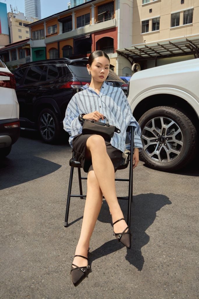 Giày Bệt Floralpunk Crystal Clasp Flats - Satin