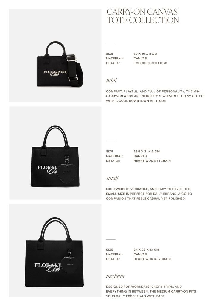 Túi Xách Floralpunk Carry On Canvas Tote - Mini