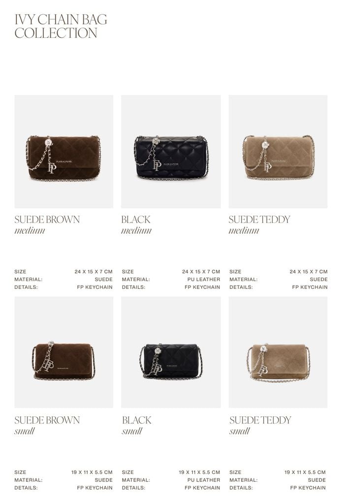 Túi Xách Floralpunk Ivy Chain Bag Small - Suede Teddy
