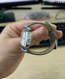 Hàng lướt 65% - Đồng hồ GAIETY - dây da màu bạc - mặt kính màu trắng