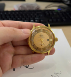 Hàng Lướt 0% - FAKE - Đồng hồ OMEGA QUARTZ - không có dây kim loại - mặt màu vàng