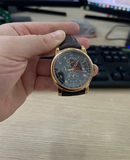 Hàng lướt 85% - Đồng hồ BLADE AND WILL- dây da màu nâu - Mặt màu đen