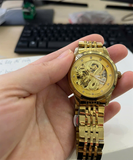 Hàng lướt 0% - Hàng FAKE - TEVISE-T9006ON - dây kim loại màu Vàng - mặt màu Vàng