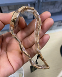 Hàng mới 100% - Đồng hồ RATE - SL1606.1302TE - dây kim loại màu vàng - mặt màu trắng