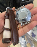 Hàng mới - hỏng quai - Đồng hồ HANNAH MARTIN - 3690 - dây quai da màu nâu - mặt màu đen