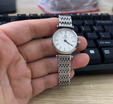 Hàng lướt 90% - Đồng hồ JIAIANHUA - dây kim loại màu trắng - mặt màu trắng