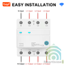 Công Tắc 3 Pha Wifi Tuya 63A Lắp Tủ Điện CB6-3P