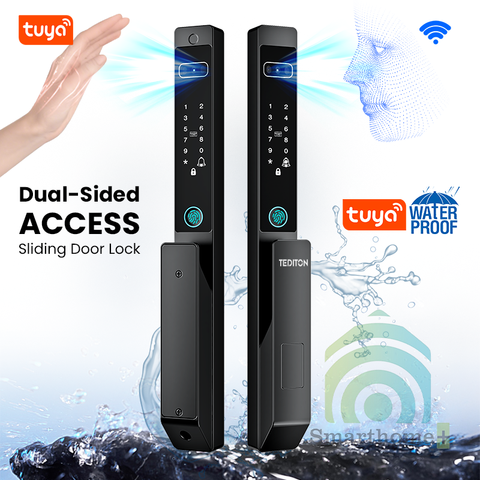 Khóa Cửa Nhôm Xingfa 2 Mặt Nhận Diện Khuôn Mặt 3D Wifi Tuya SHP-DLS10v10