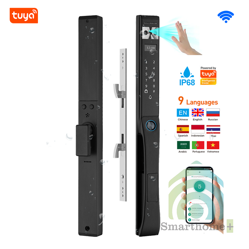Khóa Cửa Nhôm Xingfa IP68 Nhận Diện Khuôn Mặt 3D Wifi Tuya SHP-DLS10v11