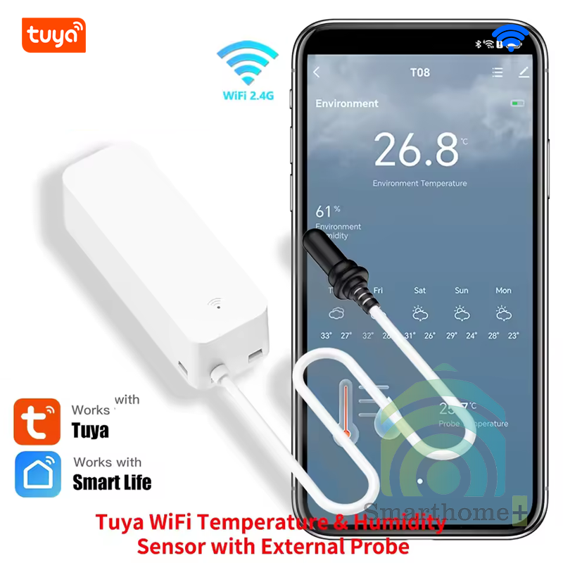 Thiết Bị Đo Nhiệt Độ Độ Ẩm Wifi Có Dây Cảm Biến Kéo Dài Cho Tủ Bảo Quản Thuốc WL-TH02v2