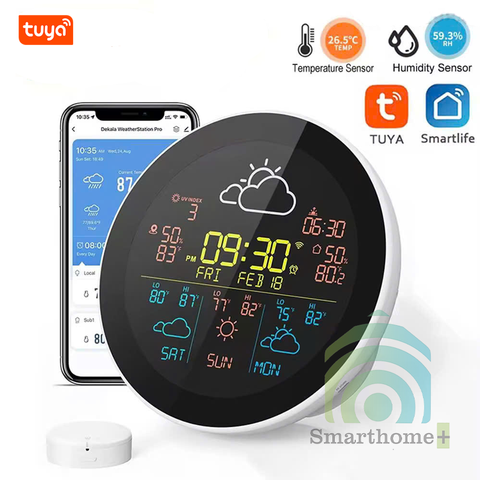 Đồng Hồ Điện Tử Đo Nhiệt Độ Độ Ẩm WiFi Thông Minh Tuya TTH7