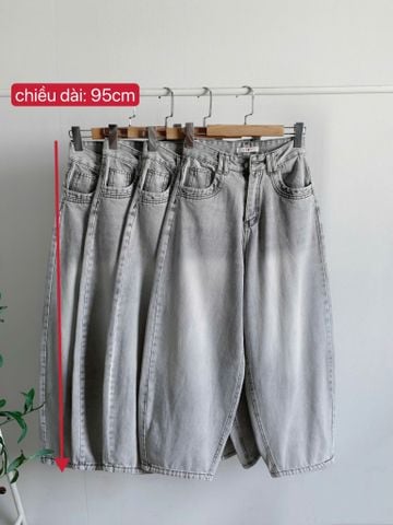  Jean Ống Rộng Bí Cong Xám Khói 
