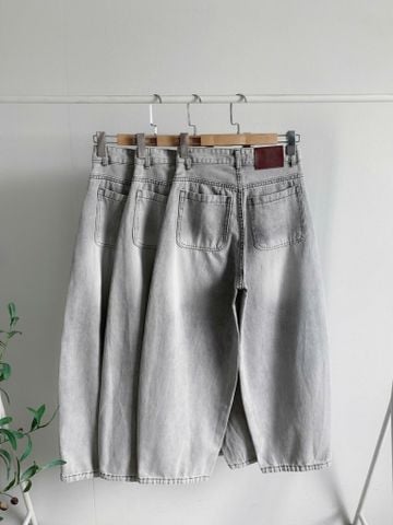  Jean Ống Rộng Bí Cong Xám Khói 