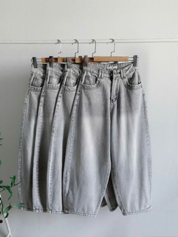  Jean Ống Rộng Bí Cong Xám Khói 