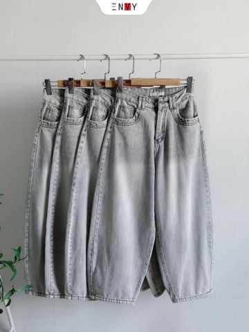  Jean Ống Rộng Bí Cong Xám Khói 