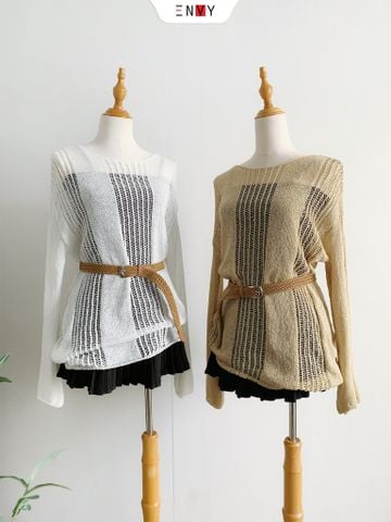  Áo Len Dài Tay Kèm Nịt 