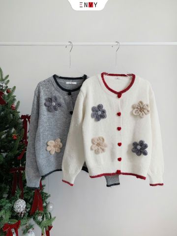  Áo Len Tay Dài Nút Trái Tim 