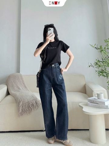  Jean Suông Xanh Đen Calina 