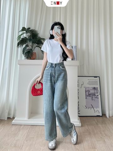  Jean Suông Lưng Kiểu Phối Ren 