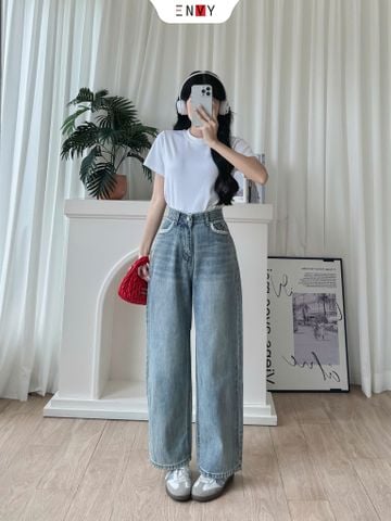  Jean Suông Lưng Kiểu Phối Ren 