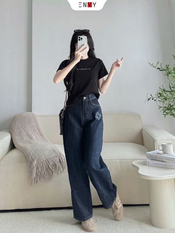  Jean Suông Xanh Đen Calina 