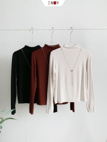  Áo Len Tay Dài Phối Dây Kiểu 