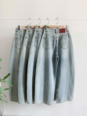  Jean Ống Rộng Bí Cong Viền Thân 