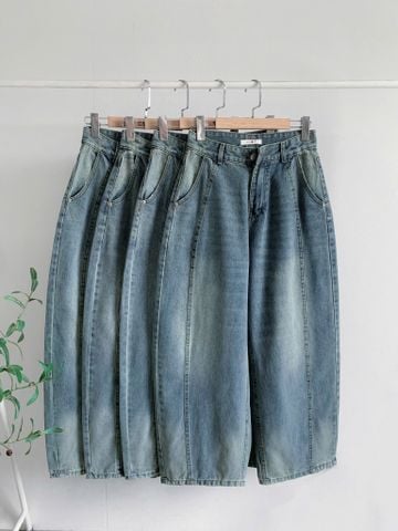  Jean Ống Rộng Bí Cong Viền Thân Rách 