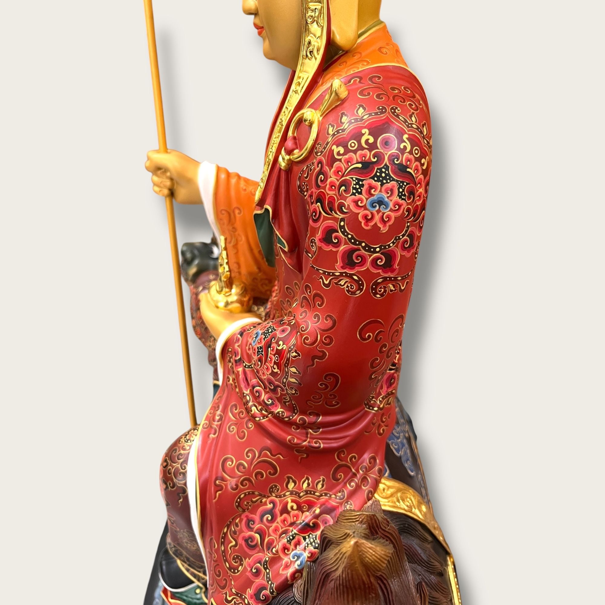 Tượng Địa Tạng Vương bằng đồng vẽ gấm dát vàng 24k