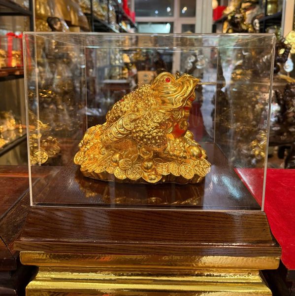 Thiềm thừ - Cóc ngậm tiền bằng đồng dát vàng 24k