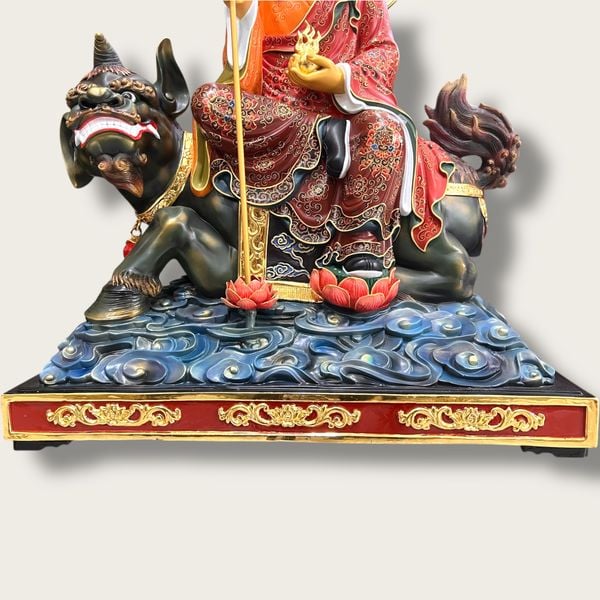 Tượng Địa Tạng Vương bằng đồng vẽ gấm dát vàng 24k