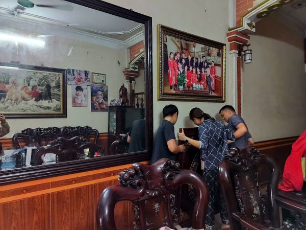 Tranh bách phúc bằng đồng đỏ trạm chữ thủ công thúc nổi