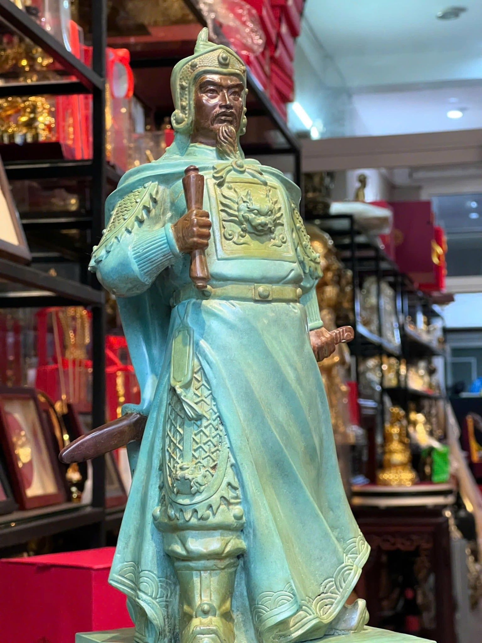 Tượng trần hưng đạo bằng đồng cao 50cm