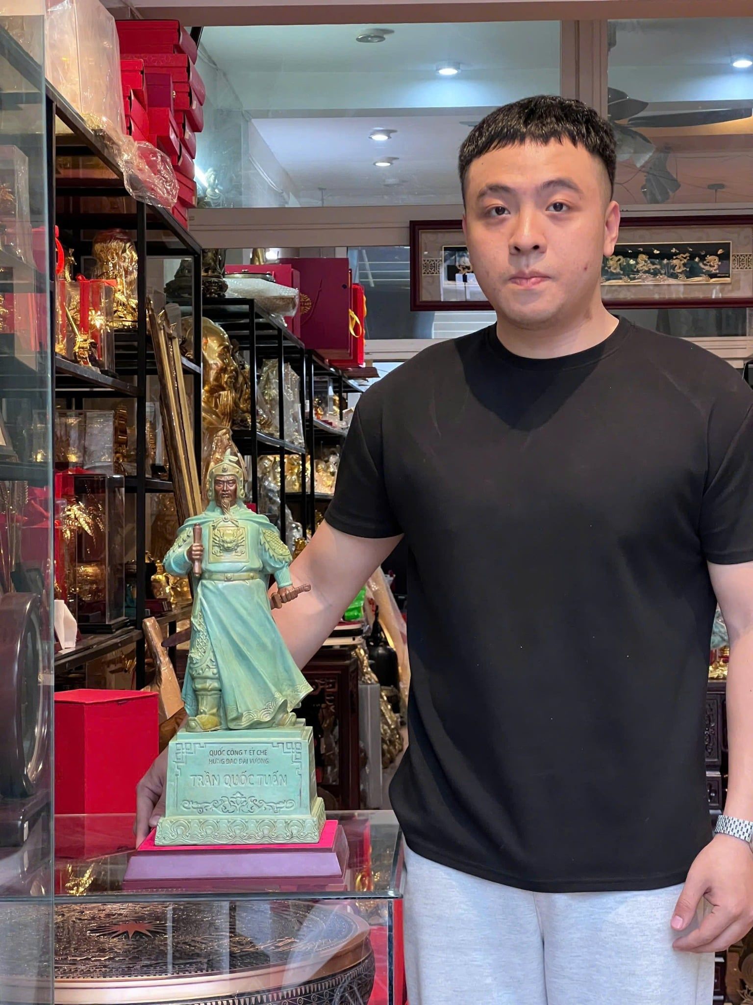 Tượng trần hưng đạo bằng đồng cao 50cm